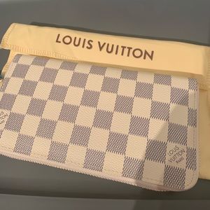 Blue and white wallet